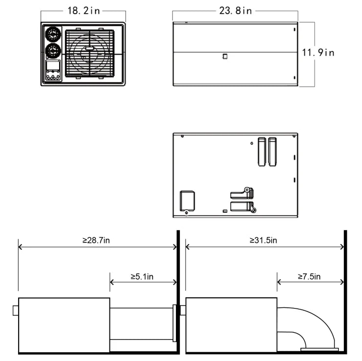 VELIT 12/24/48V VELIT 2000U Under-Bench Off Grid Air Conditioner