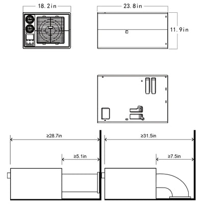 VELIT 12/24/48V VELIT 2000U Under-Bench Off Grid Air Conditioner