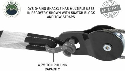 Overland Vehicle Systems (19019903) Recovery Shackle 3/4″ 4.75 Ton (Gray)