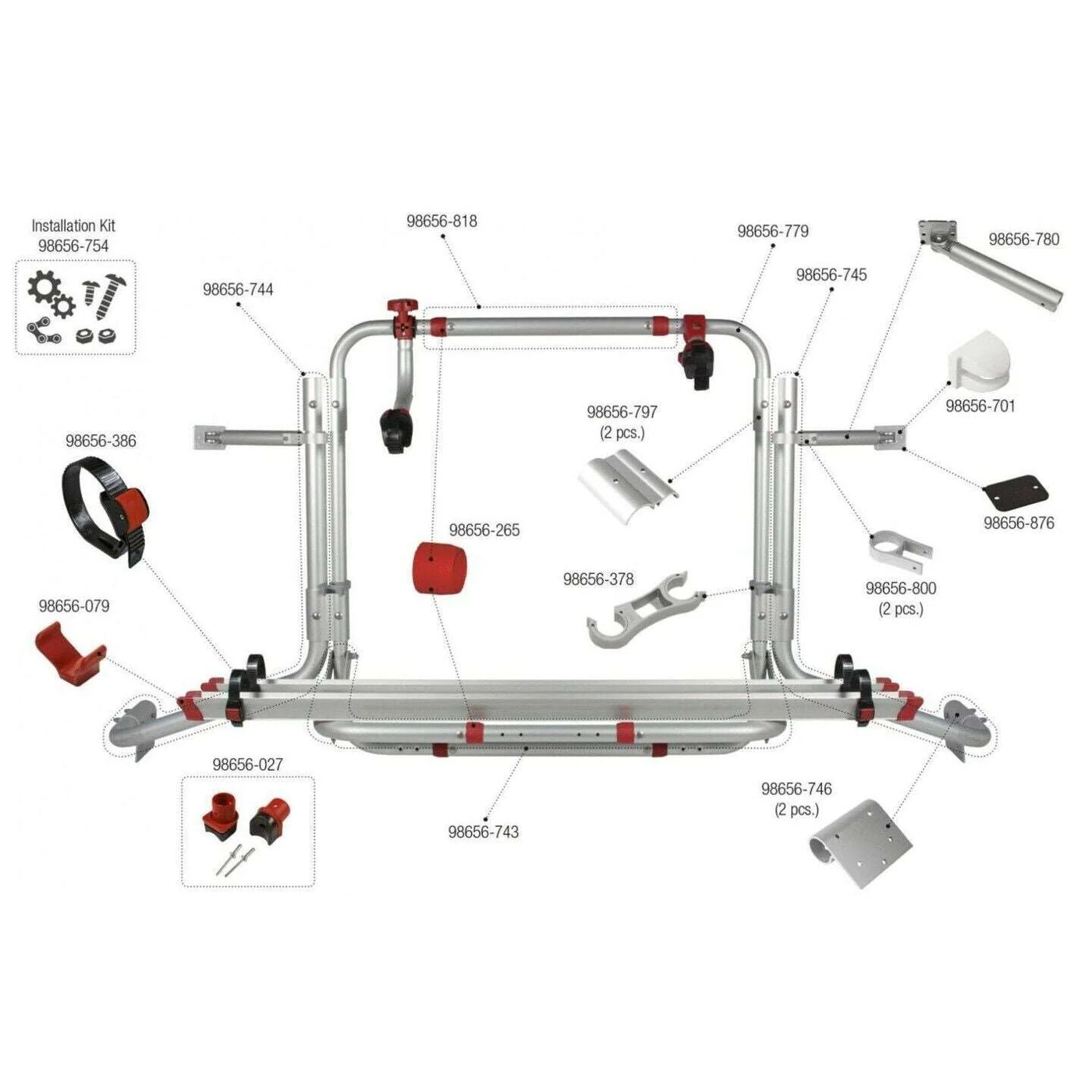 Fiamma Carry-Bike Airstream 75 - Updated Version, capacity up to 165 lbs (02096-97A)
