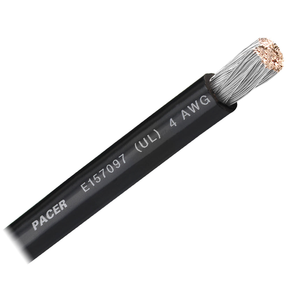 Pacer Black 4 AWG Battery Cable - Sold By The Foot [WUL4BK-FT]