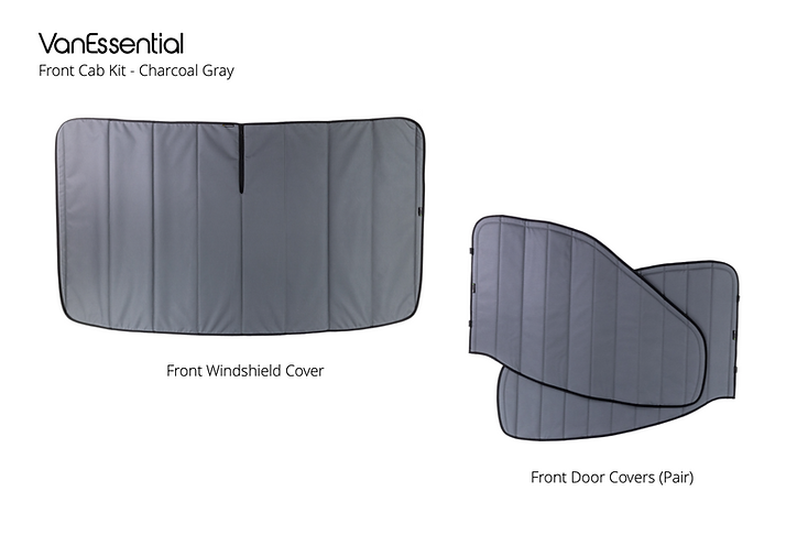 VanEssential Front Cab Window Shades Kit for Ford Transit 2015 to Current