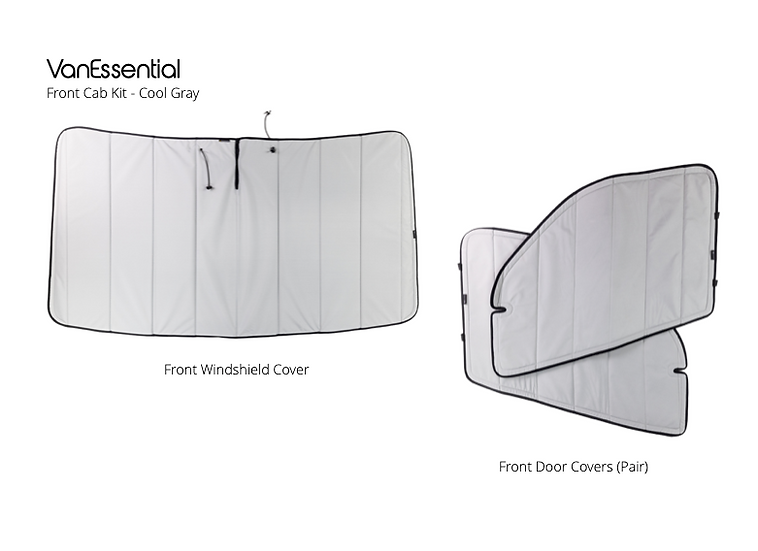 VanEssential Front Cab Window Shades Kit for Mercedes Sprinter 2007-2019+