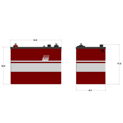 Lithionics Boss 302 12V 310AH E1508 Battery GTX12V310A-E1508-CS200