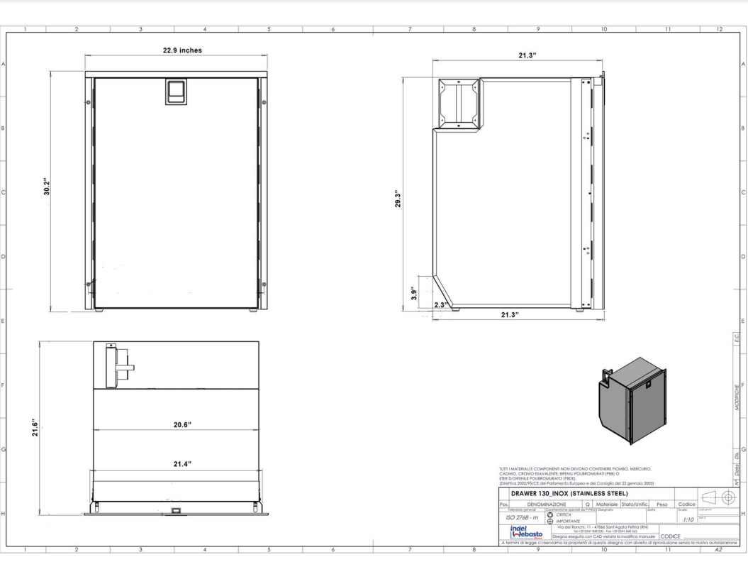 Isotherm Drawer 130 Refrigerator - 4.6 cu ft D130DNGIA71113AA