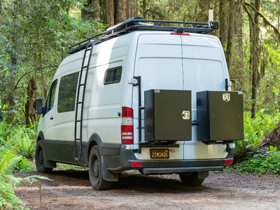 Aluminess Passenger Side Rear Door Box Rack - Sprinter 2007-18