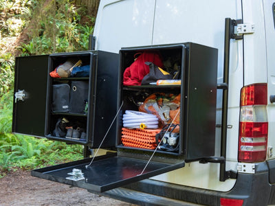 Aluminess Passenger Side Rear Door Box Rack - Sprinter 2007-18