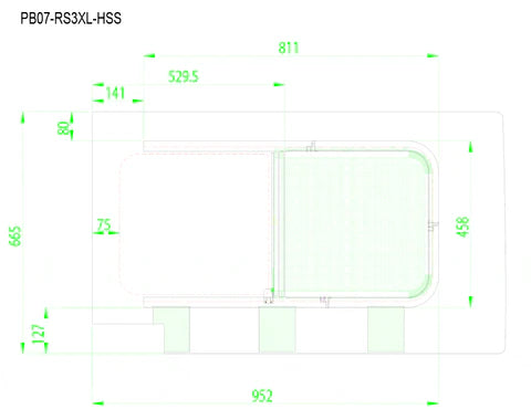 AM Auto Ram Promaster Passenger Side Rear Quarter Half-Slider Screened Window 159”EXT PB07-RS3XL-HSS P