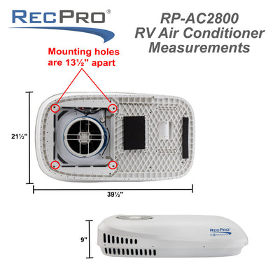 RECPRO RV Air Conditioner Low Profile 9.5k Quiet AC Unit with Optional Heat Pump and Remote Control, Non-Ducted