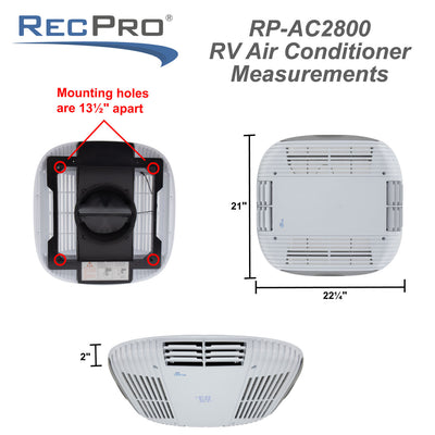 RECPRO RV Air Conditioner Low Profile 9.5k Quiet AC Unit with Optional Heat Pump and Remote Control, Non-Ducted