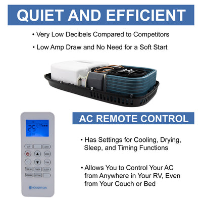 RECPRO RV Air Conditioner Low Profile 9.5k Quiet AC Unit with Optional Heat Pump and Remote Control, Non-Ducted