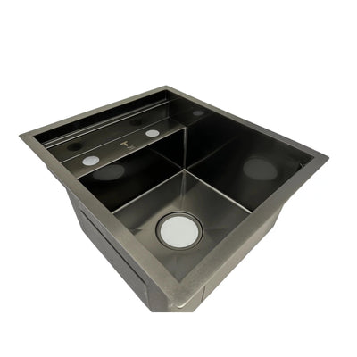 Tec Vanlife Matte Black Folding Pull-out Faucet Stainless Steel Galley Sink