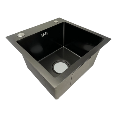 Tec Vanlife Matte Black Stainless Steel Nanotech Galley Sink - 15" x 15" Kitchen Sink
