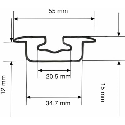 Flanged / Recessed "BEEFY" L Track | Tec Vanlife Black or Clear Anodized