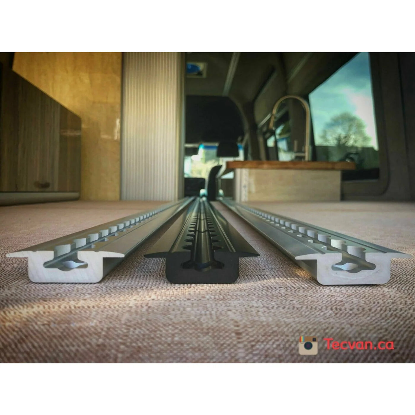 Flanged / Recessed "BEEFY" L Track | Tec Vanlife Black or Clear Anodized