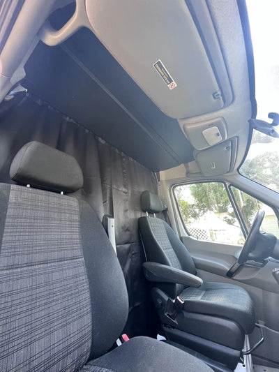 White Top Adventures Sprinter Van 2007-2018 Aluminum Headliner Shelf (includes curtain rod and carpet liner)