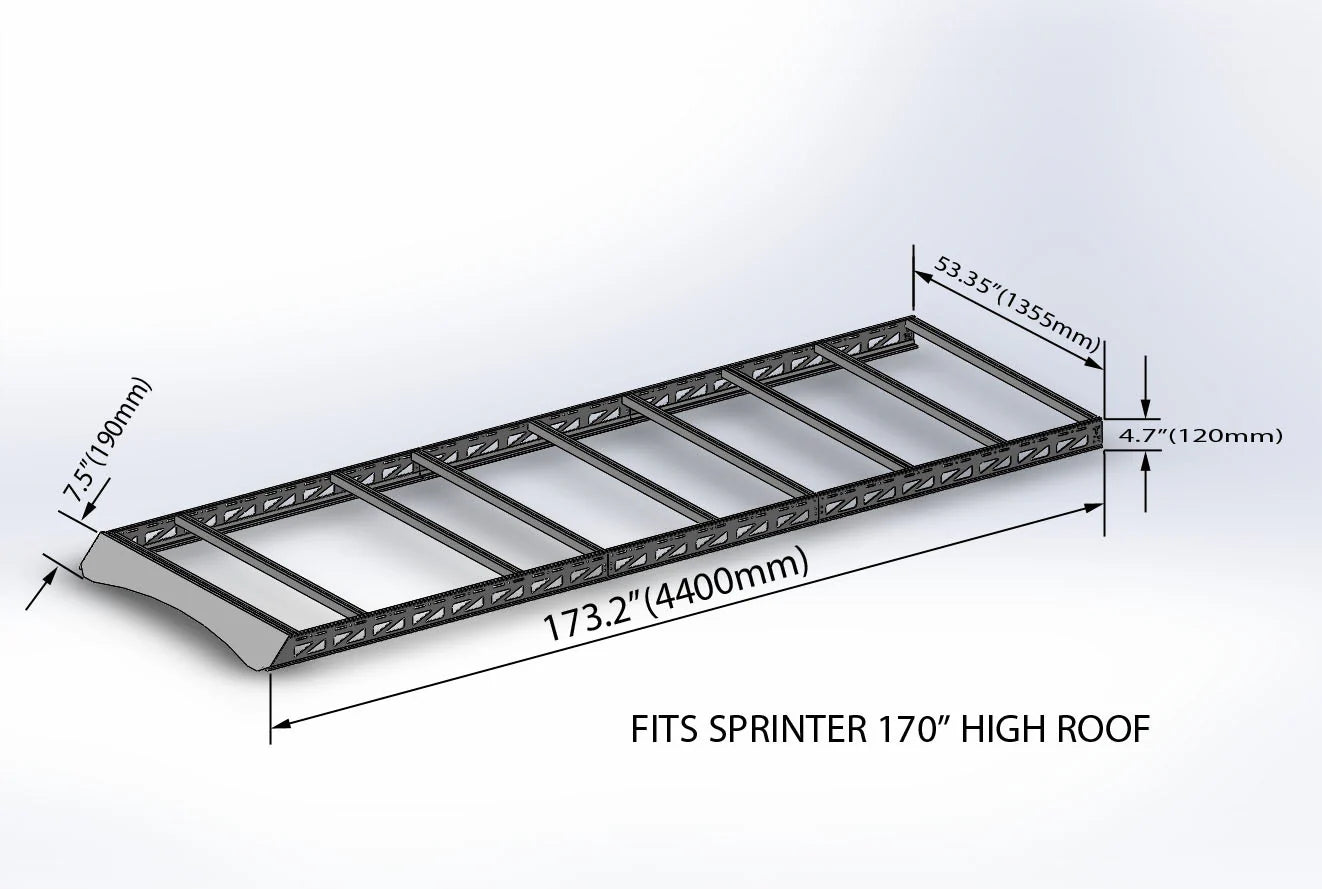 Tec Vanlife Mercedes Sprinter Modular Roof Rack 144 and 170