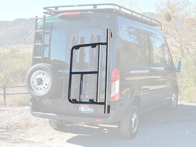 ALUMINESS Vertical Rear Door Bike Rack Combo – Ford 2015-23 Transit; 2015-23 Storyteller