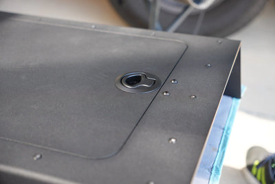 Sprinter van foot platform floor extension storage box