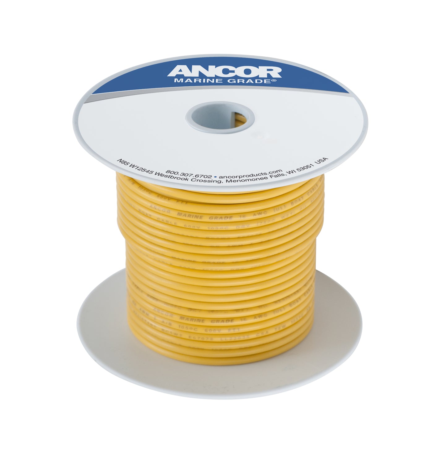 Ancor 111905 Tinned Copper Wire, 8 AWG (8mm²), Yellow - 50ft