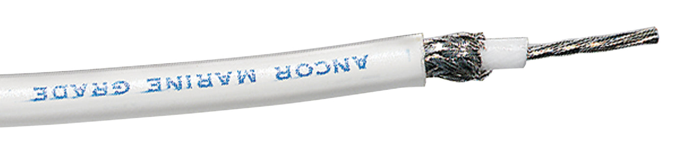 Ancor 150510 Coaxial Cable, RG 58CU, White - 100ft