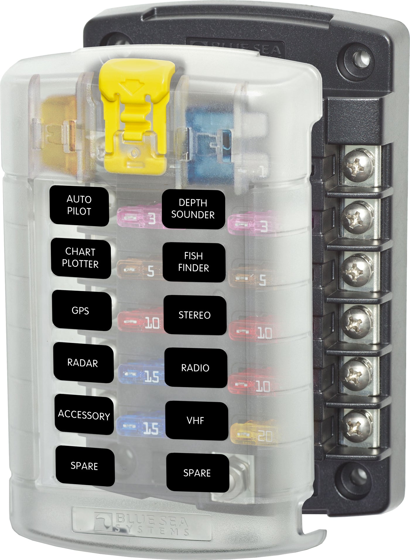 Blue Sea 5029 ST Blade Fuse Block - 12 Circuits with Cover