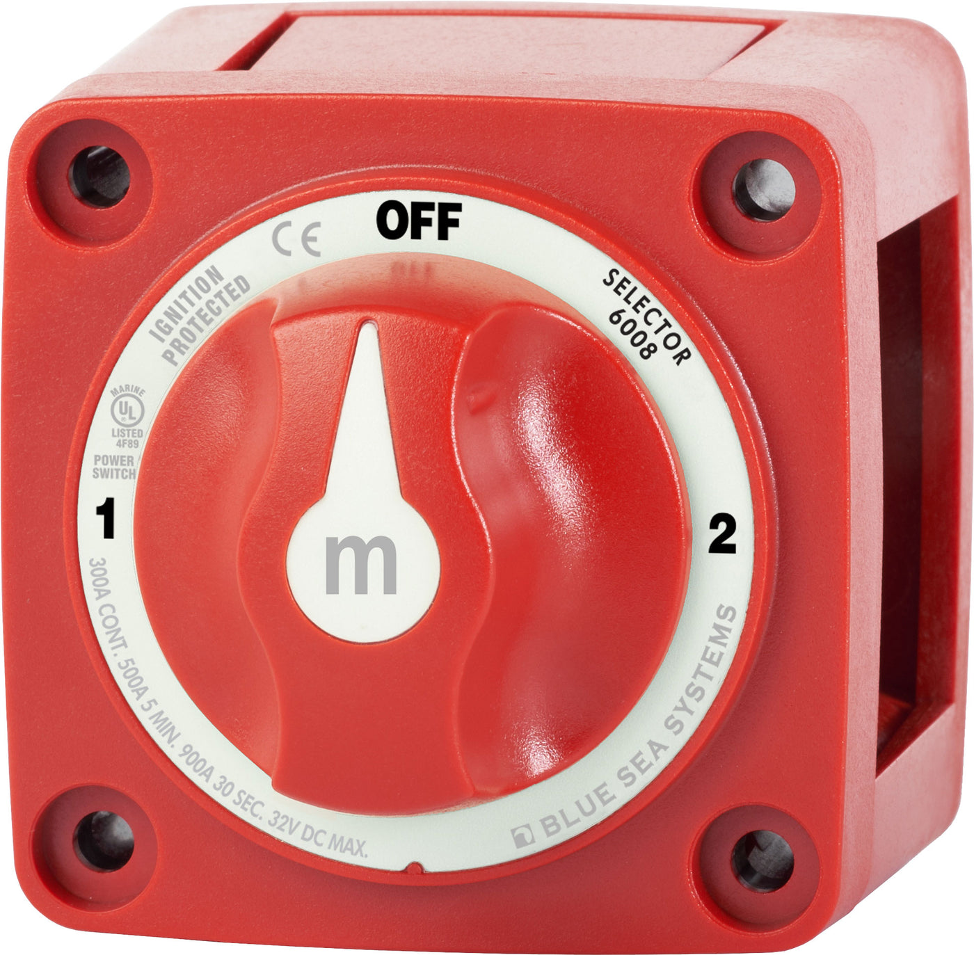 Blue Sea 6008 m-Series Selector 3 Position Battery Switch - Red