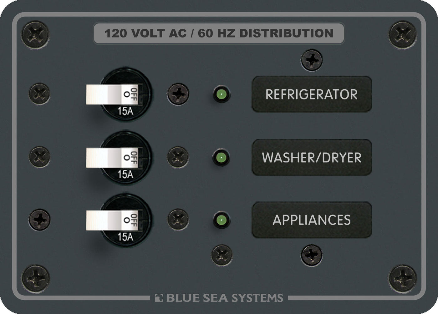Blue Sea 120V AC Circuit Breaker Panel - 3 Position 8058