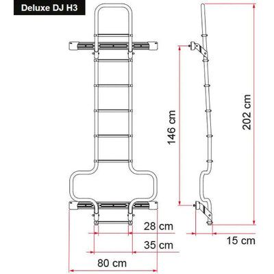 Fiamma 02426A09A Deluxe Rear Door Ladder for Ram Promaster & Ford Transit Vans