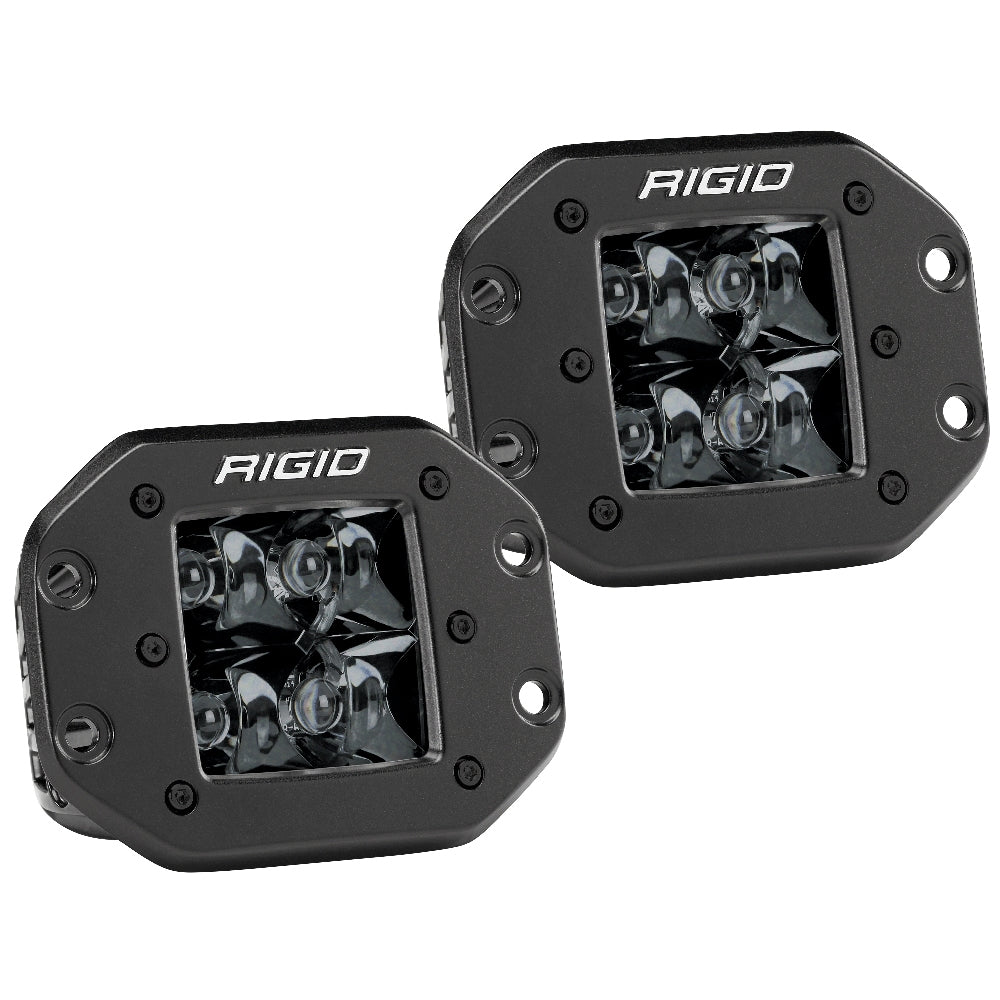 RIGID Industries 212213BLK D-Series PRO Flush Mount Spot LED Midnight Edition (Pair) - Black