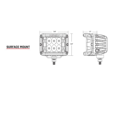 RIGID Industries 262313 D-SS Series PRO Driving LED Light Surface Mount (Pair) - Black