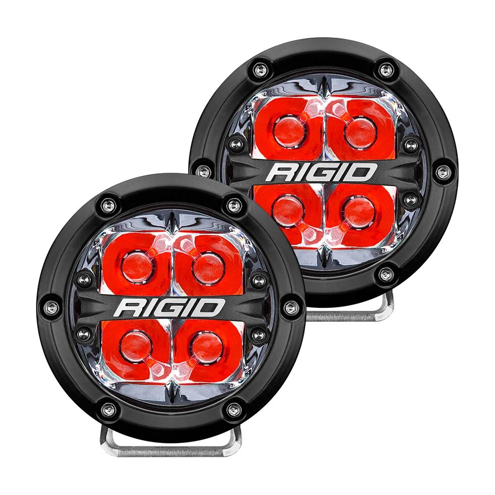 RIGID Industries 36112 360-Series 4″ LED Off-Road Spot Beam w/Red Backlight