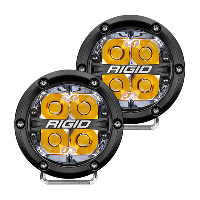 RIGID Industries 36114 360-Series 4″ LED Off-Road Spot Beam w/Amber Backlight
