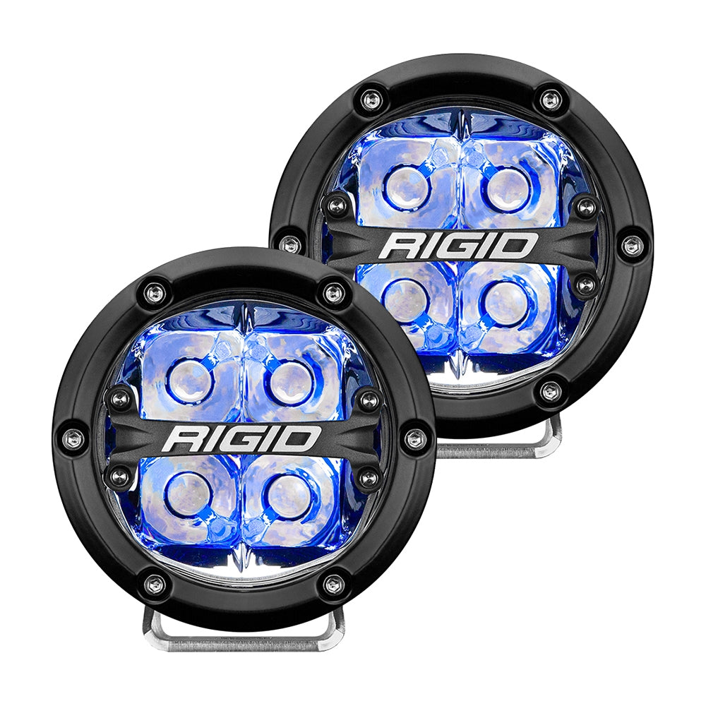RIGID Industries 36115 360-Series 4″ LED Off-Road Spot Beam w/Blue Backlight