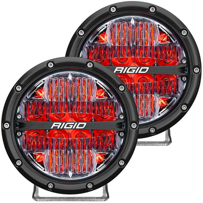 RIGID Industries 36203 360-Series 6″ LED Off-Road Fog Light Spot Beam w/Red Backlight