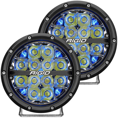 RIGID Industries 36207 360-Series 6″ LED Off-Road Fog Light Drive Beam w/Blue Backlight