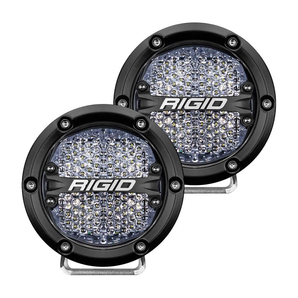 RIGID Industries 36208 360-Series 4″ LED Off-Road Fog Light Diffused Beam w/White Backlight