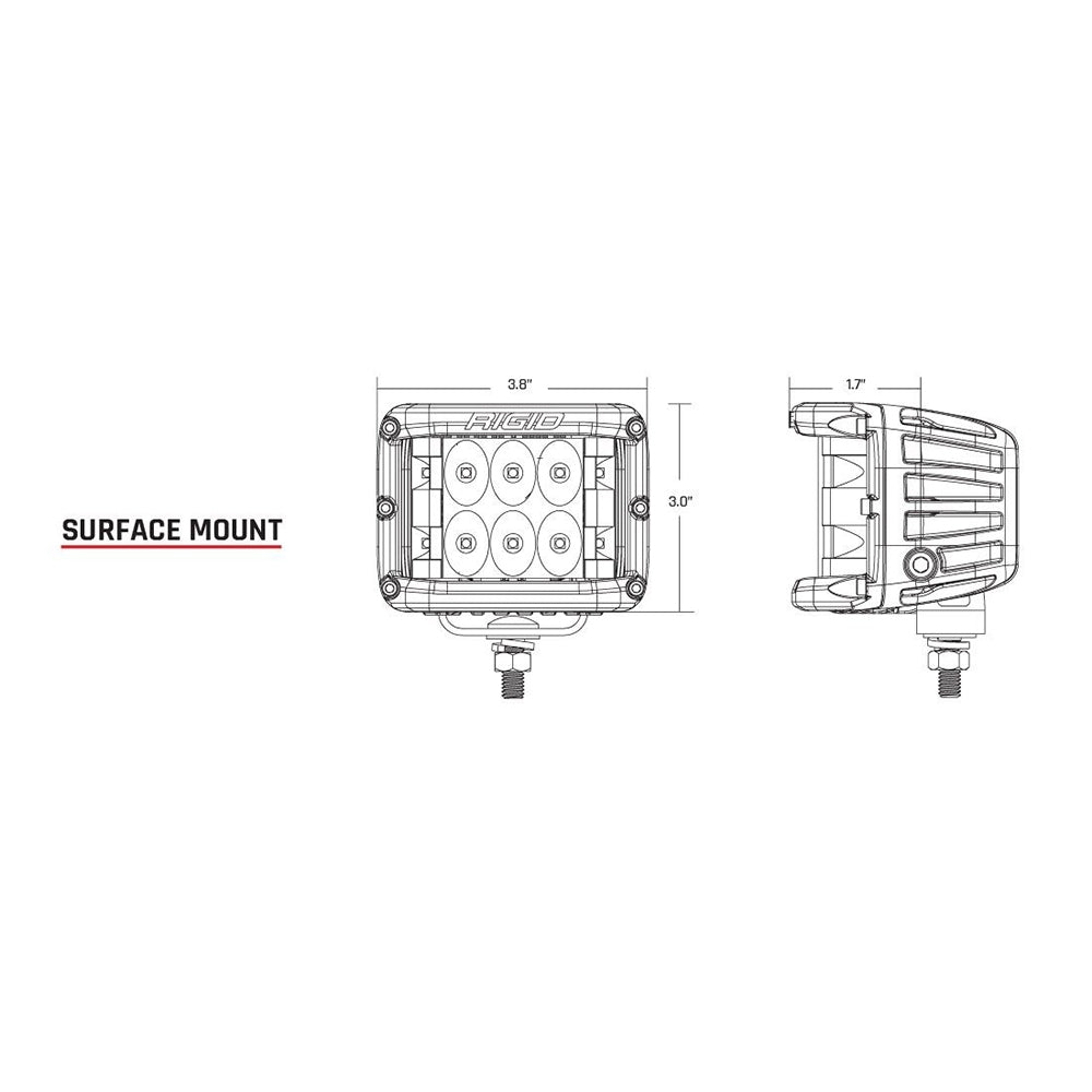RIGID Industries 862213 D-SS Series PRO Spot LED Surface Mount (Pair) - White