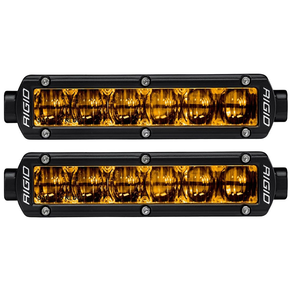 RIGID Industries 906704 6″ SR-Series SAE Compliant Fog Light (Black) w/Yellow Light