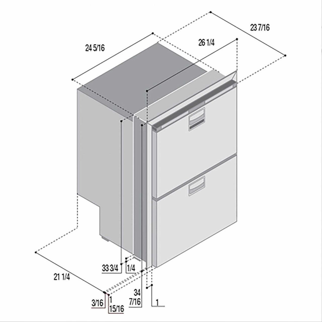 Vitrifrigo Stainless Steel Double Drawer Refrigerator/Freezer DRW180A