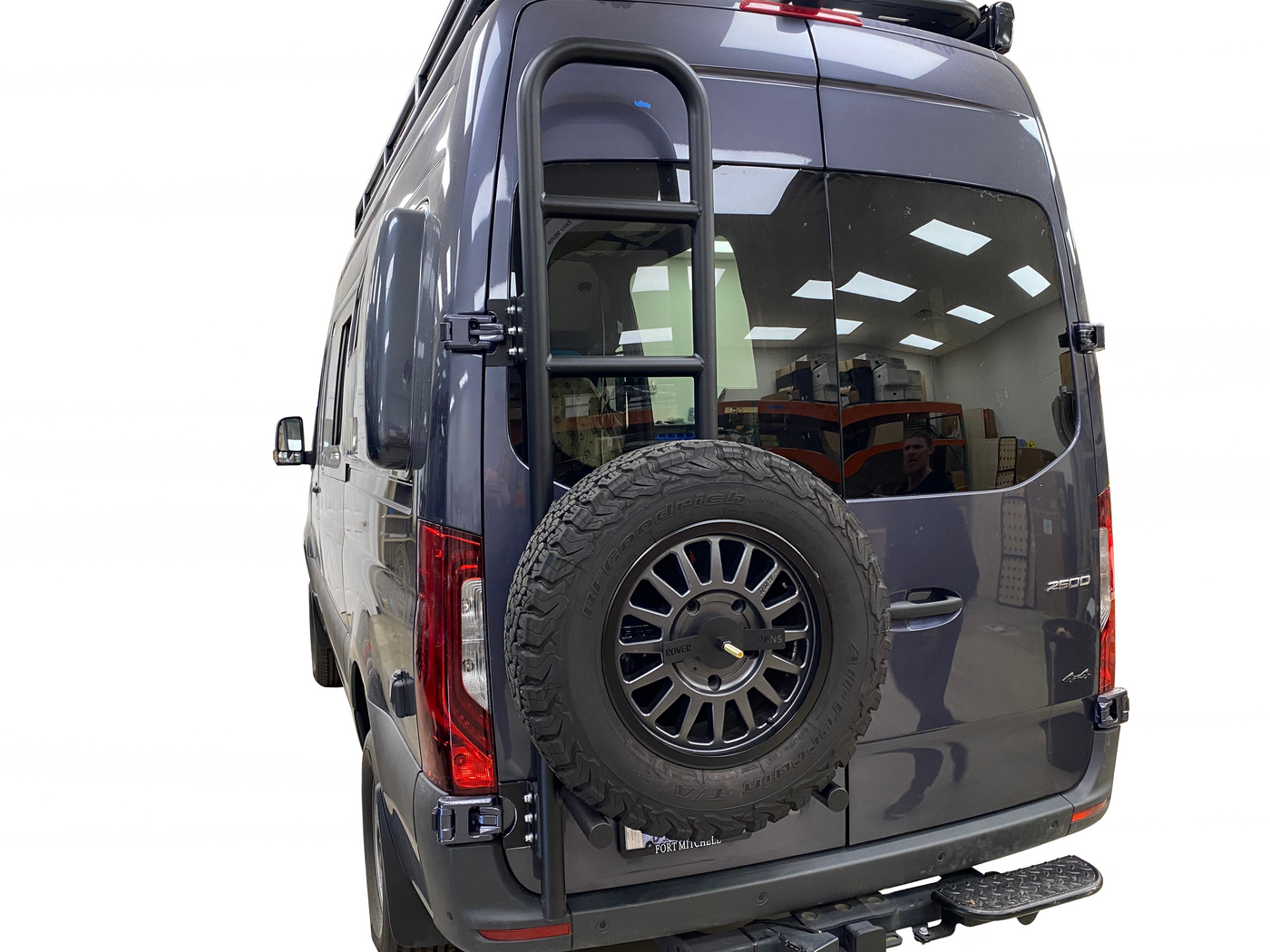 Rover Vans Mercedes Sprinter Spare Tire Carrier & Ladder Combo